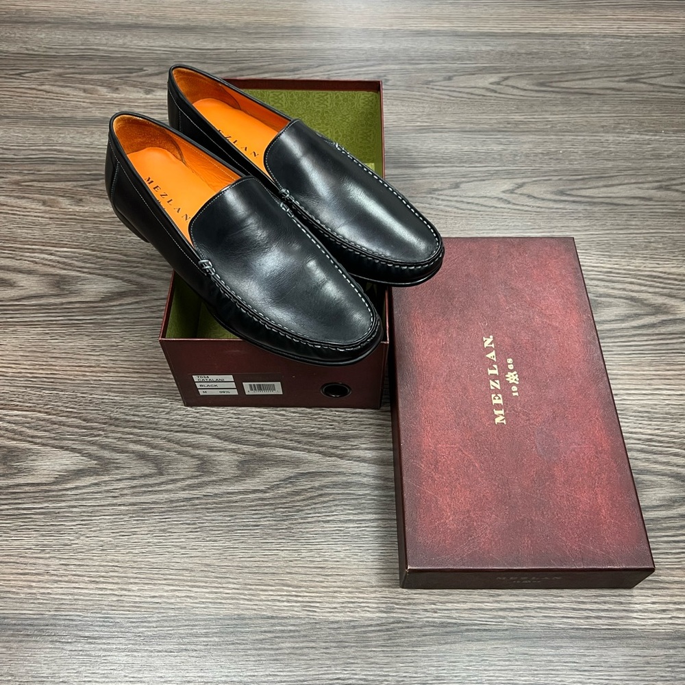 NEW Mezlan Black Polanco Loafers 11 M